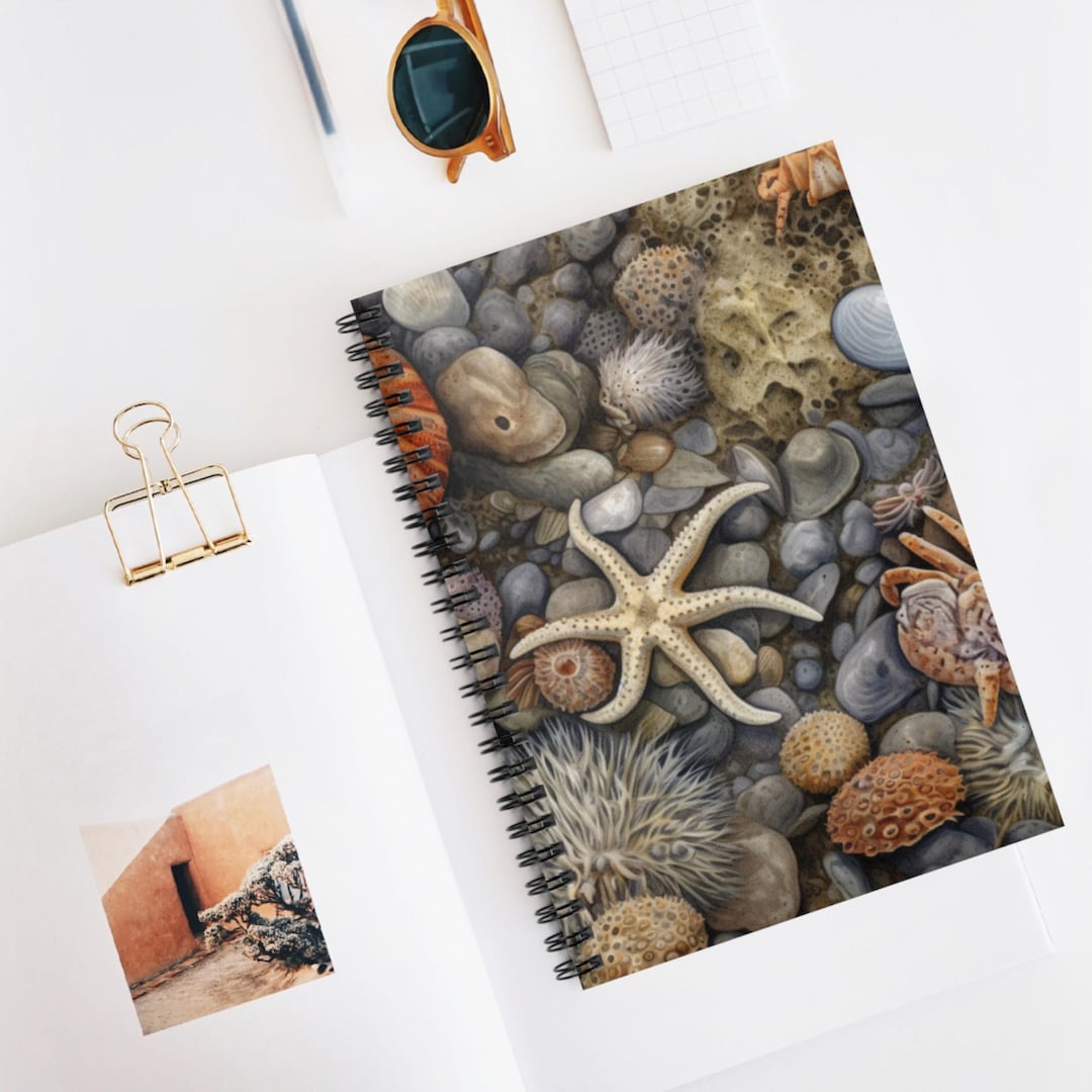Pool Side Notes.notebook Tide Pool Wonders Spiral Notebook, Ruled Line Journal, Artistic ...