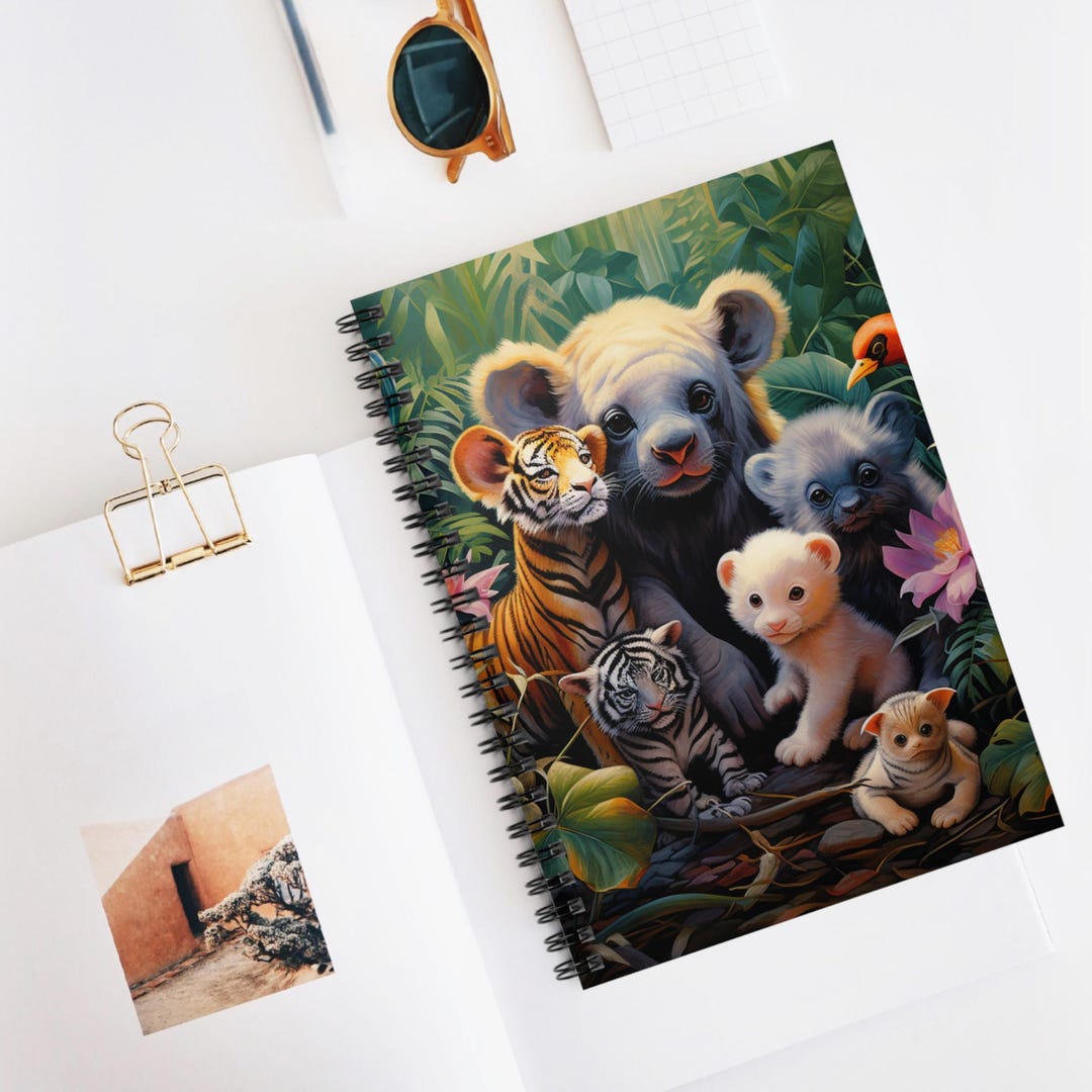 Baby Jungle Animals Spiral Notebook, Ruled Line Journal, Artistic ...