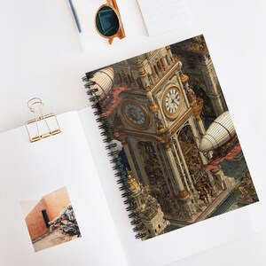 Clockwork Mini Metropolis Spiral Notebook, Ruled Line Journal, Artistic Sketchbook, Christmas Gift Idea, School Supplies, Creative Writing