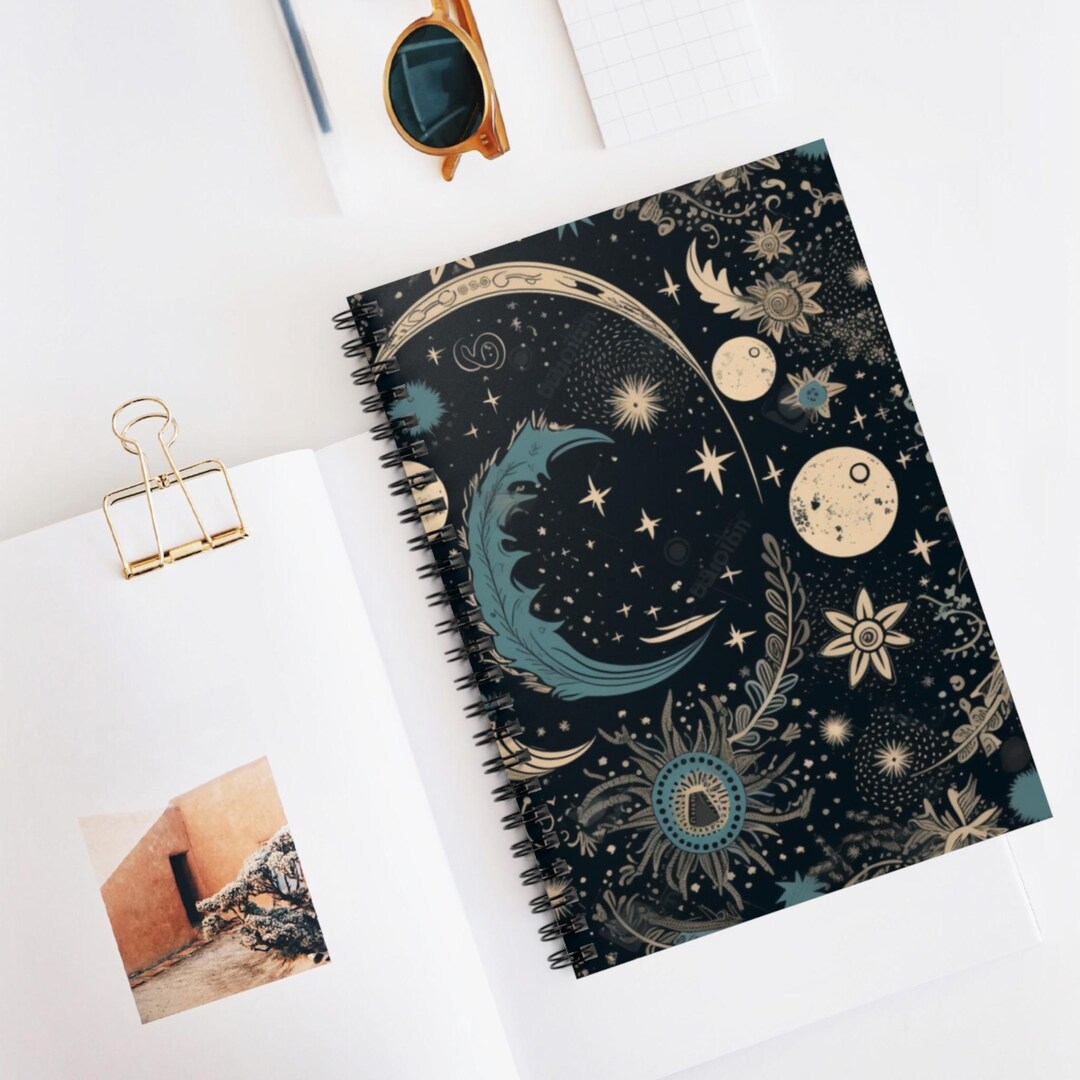 Moonlit Sky Magic Spiral Notebook, Ruled Line Journal, Artistic ...