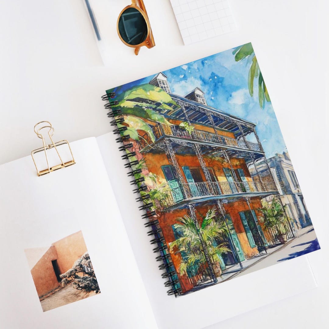 French Quarter Spiral Notebook, Ruled Line Journal, Artistic Sketchbook ...