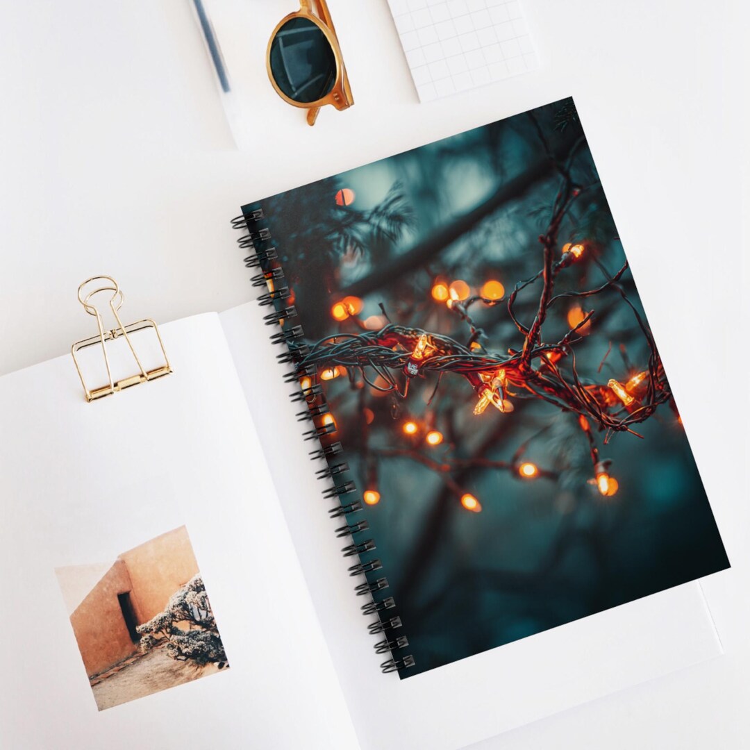 Tangled Lights Glow Spiral Notebook, Ruled Line Journal, Artistic ...