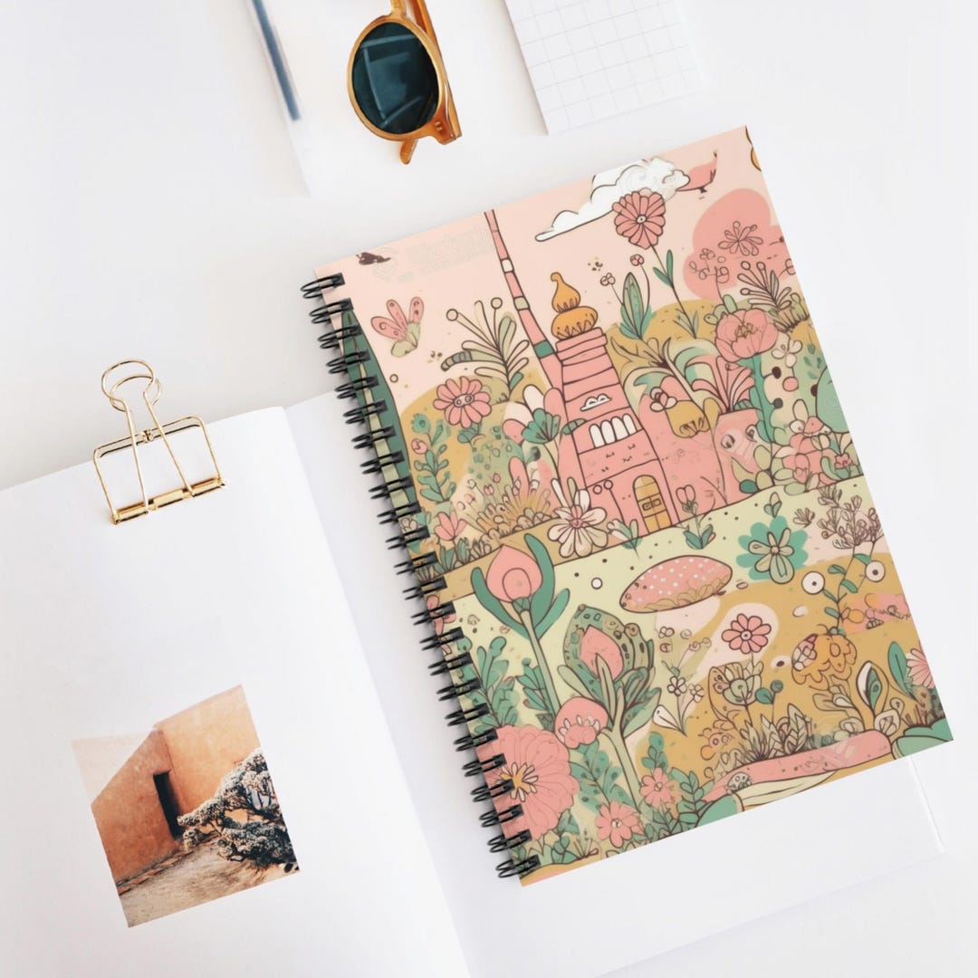 Kawaii Pastel Garden Spiral Notebook, Ruled Journal, Artistic ...