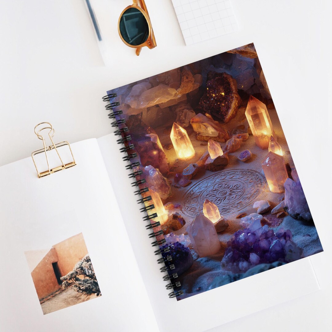 Crystal Altar Glow Spiral Notebook, Ruled Line Journal, Artistic ...