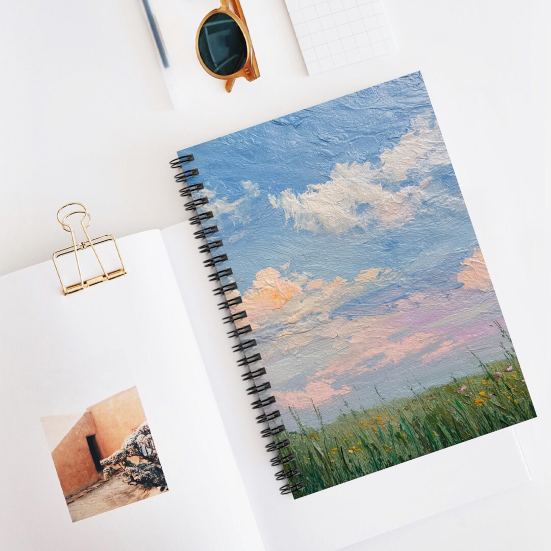 Pastel Meadow Sky Spiral Notebook, Ruled Line Journal, Artistic ...