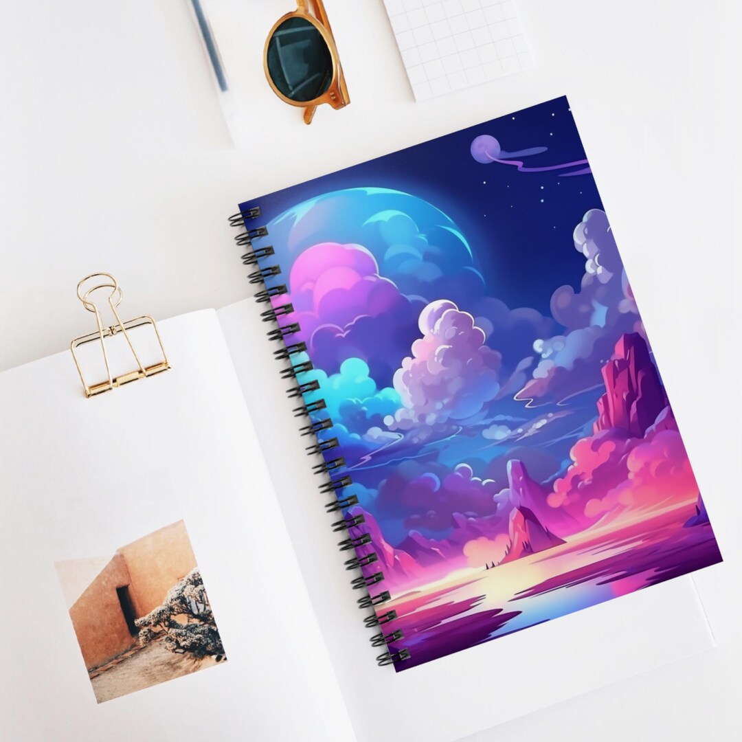 Enchanted Sky Glow Spiral Notebook, Ruled Journal, Artistic Sketchbook ...