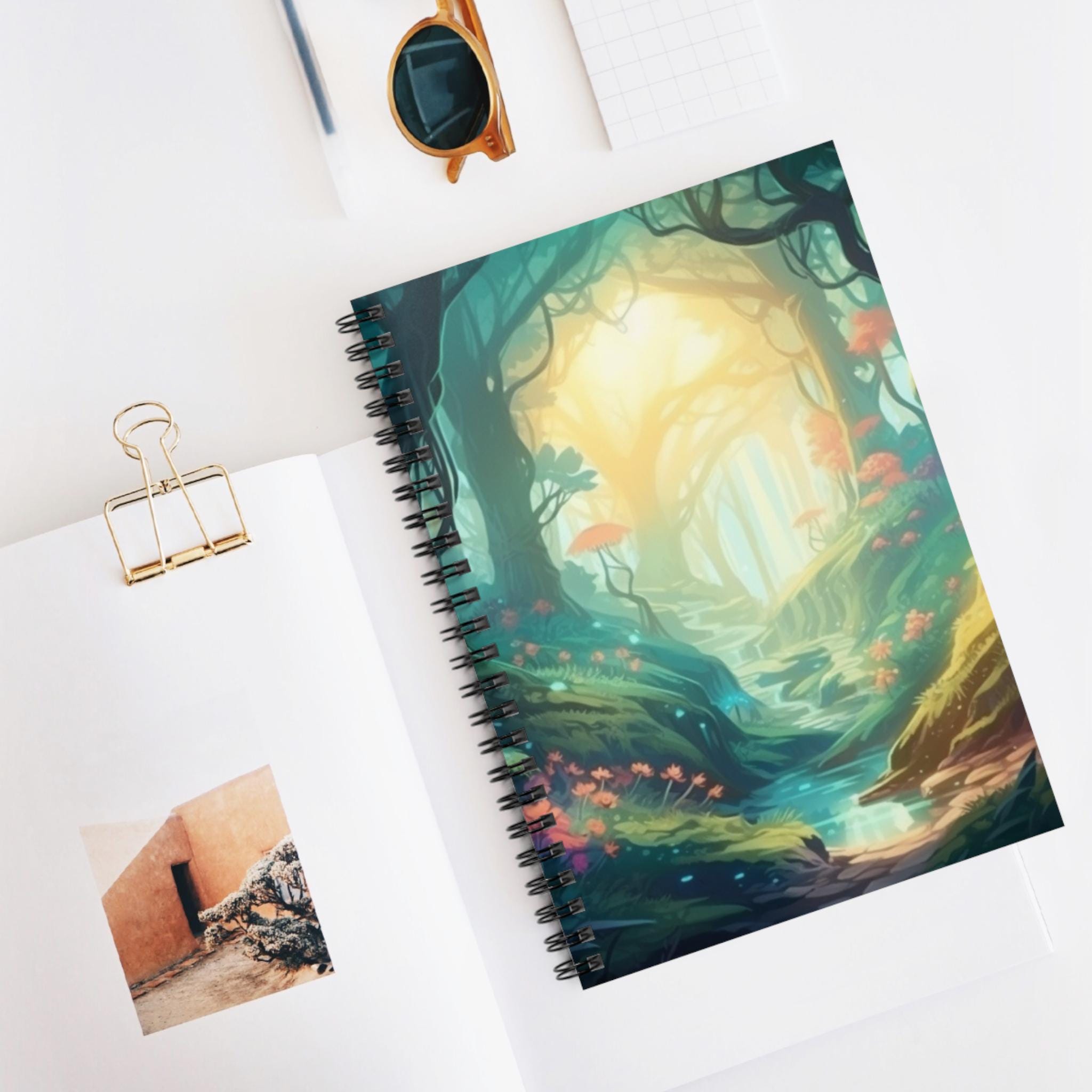 Enchanted Park Glow Spiral Notebook, Ruled Journal, Artistic Sketchbook ...