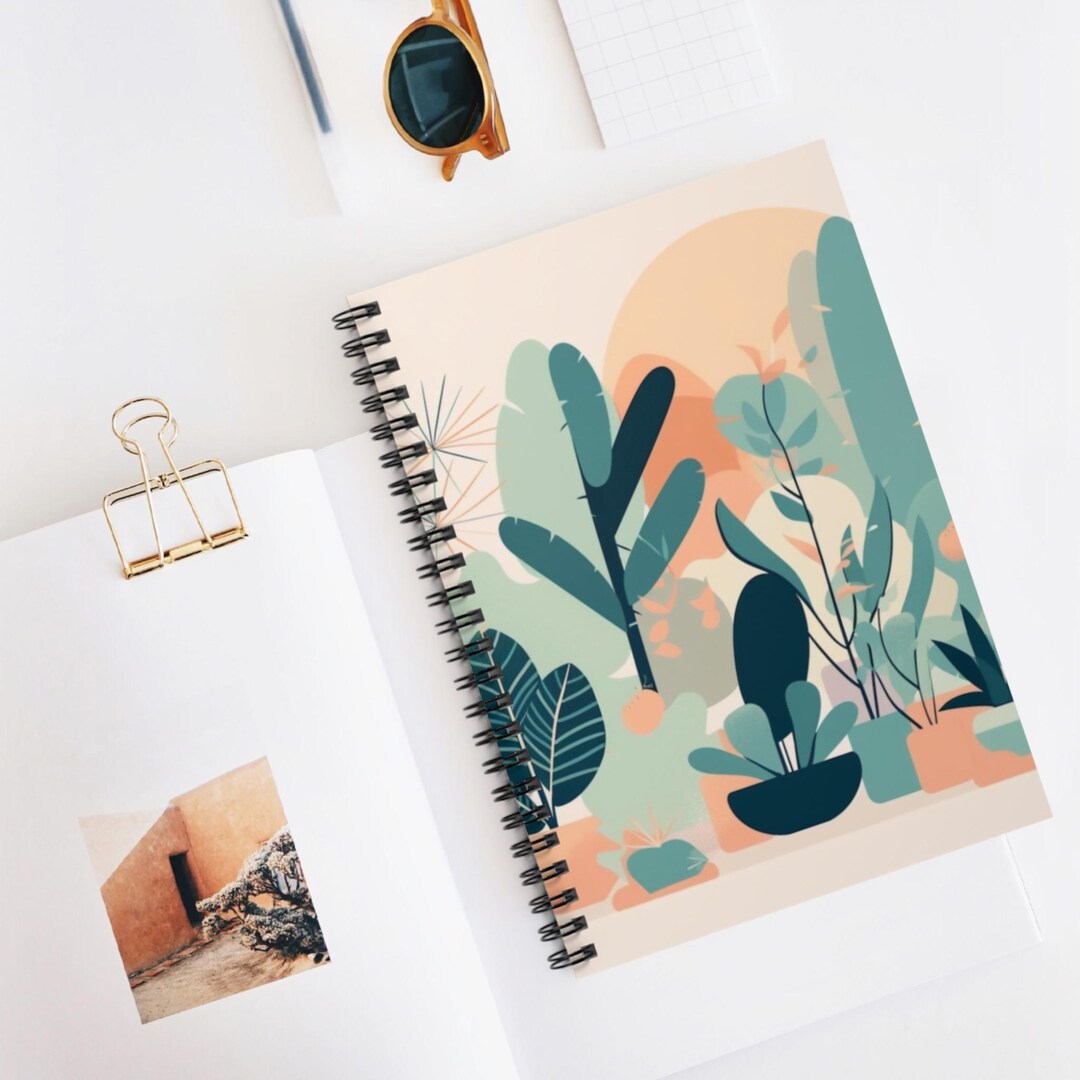 Minimal Green Shapes Spiral Notebook, Ruled Journal, Artistic ...