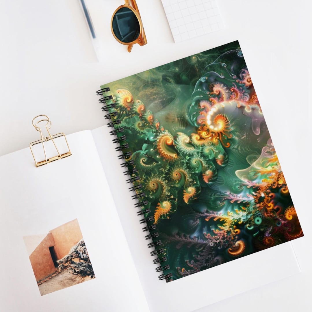 Fractal Art Spiral Notebook, Ruled Line Journal, Artistic Sketchbook ...
