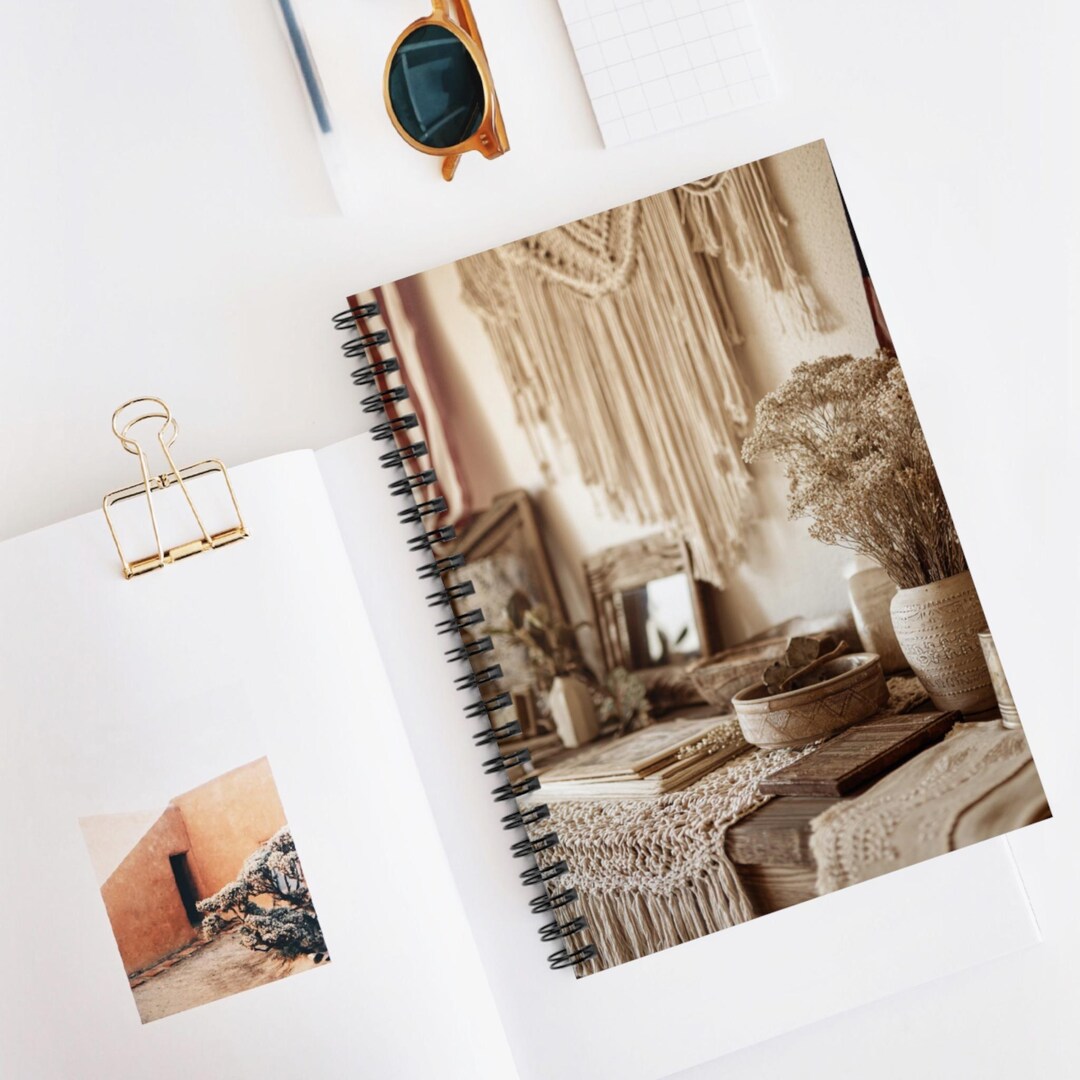 Boho Patriotic Decor Spiral Notebook, Ruled Line Journal, Artistic ...