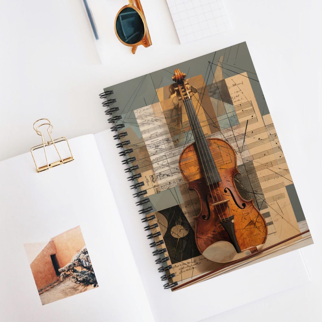 String Note Book Strings and Silence Spiral Notebook, Ruled Line Journal, Artistic ...