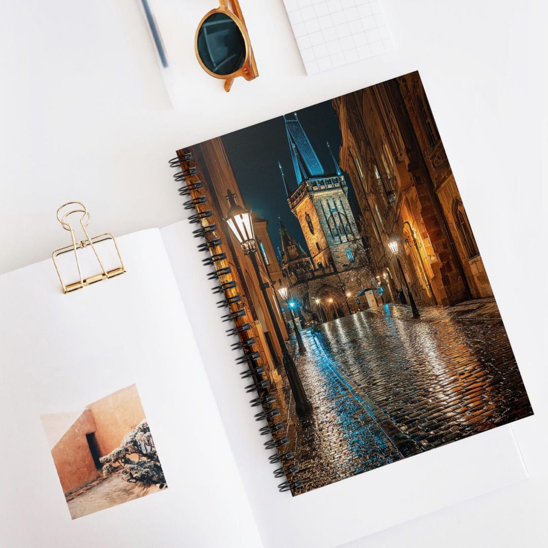 Gothic Lamp Glow Spiral Notebook, Ruled Line Journal, Artistic ...