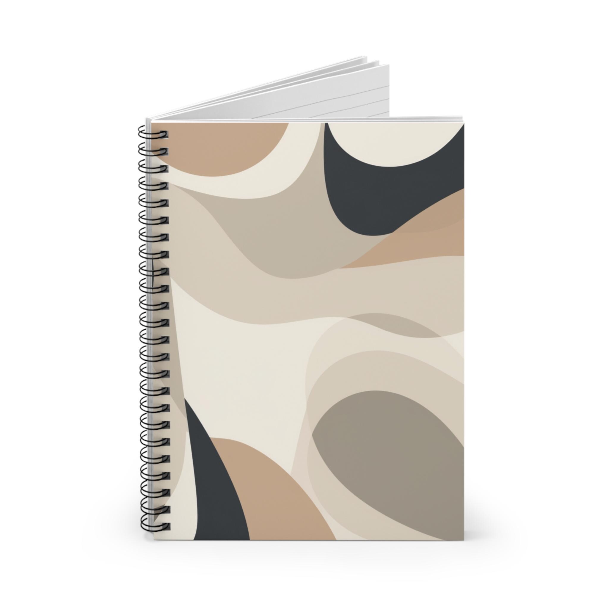 Neutral Curve Minimal Spiral Notebook, Ruled Line Journal, Artistic ...