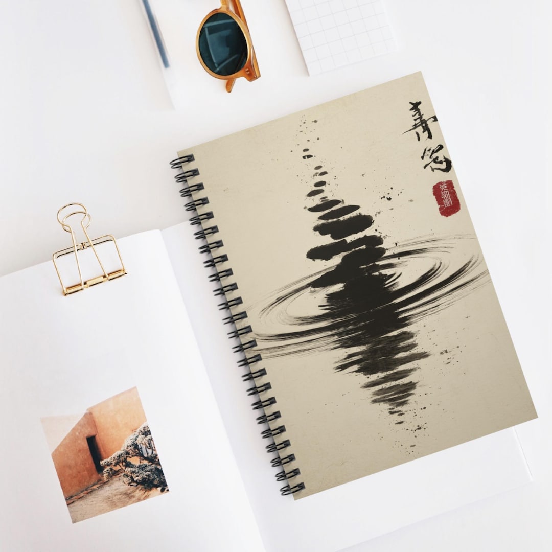 Ripple Trace Calm Spiral Notebook, Ruled Line Journal, Artistic ...
