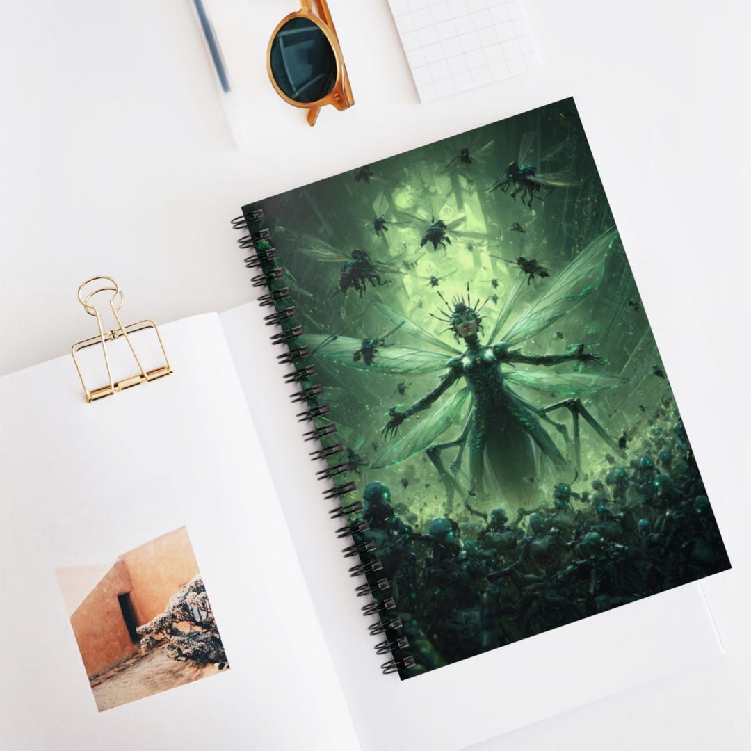 Insect Notebook Insect Queen Swarm Spiral Notebook, Ruled Line Journal, Artistic ...