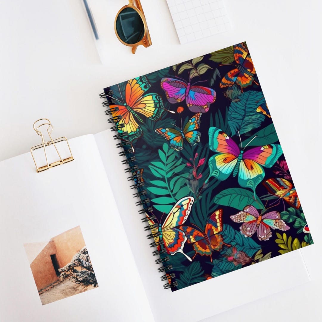 Jungle Flutter Mix Spiral Notebook, Ruled Line Journal, Artistic ...