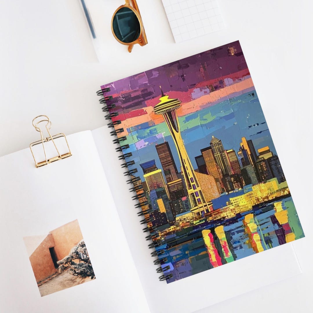 Seattle Skyline Spiral Notebook, Ruled Line Journal, Artistic ...
