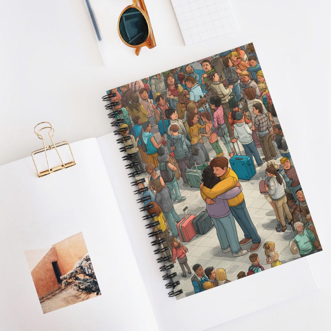 Notebook Embrace Arrival Embrace Moment Spiral Notebook, Ruled Line Journal, Artistic ...