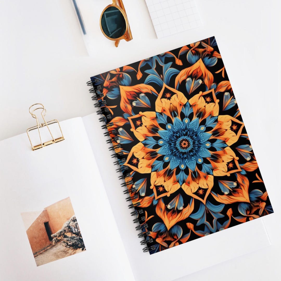 Kaleidoscope Patterns Spiral Notebook, Ruled Line Journal, Artistic ...