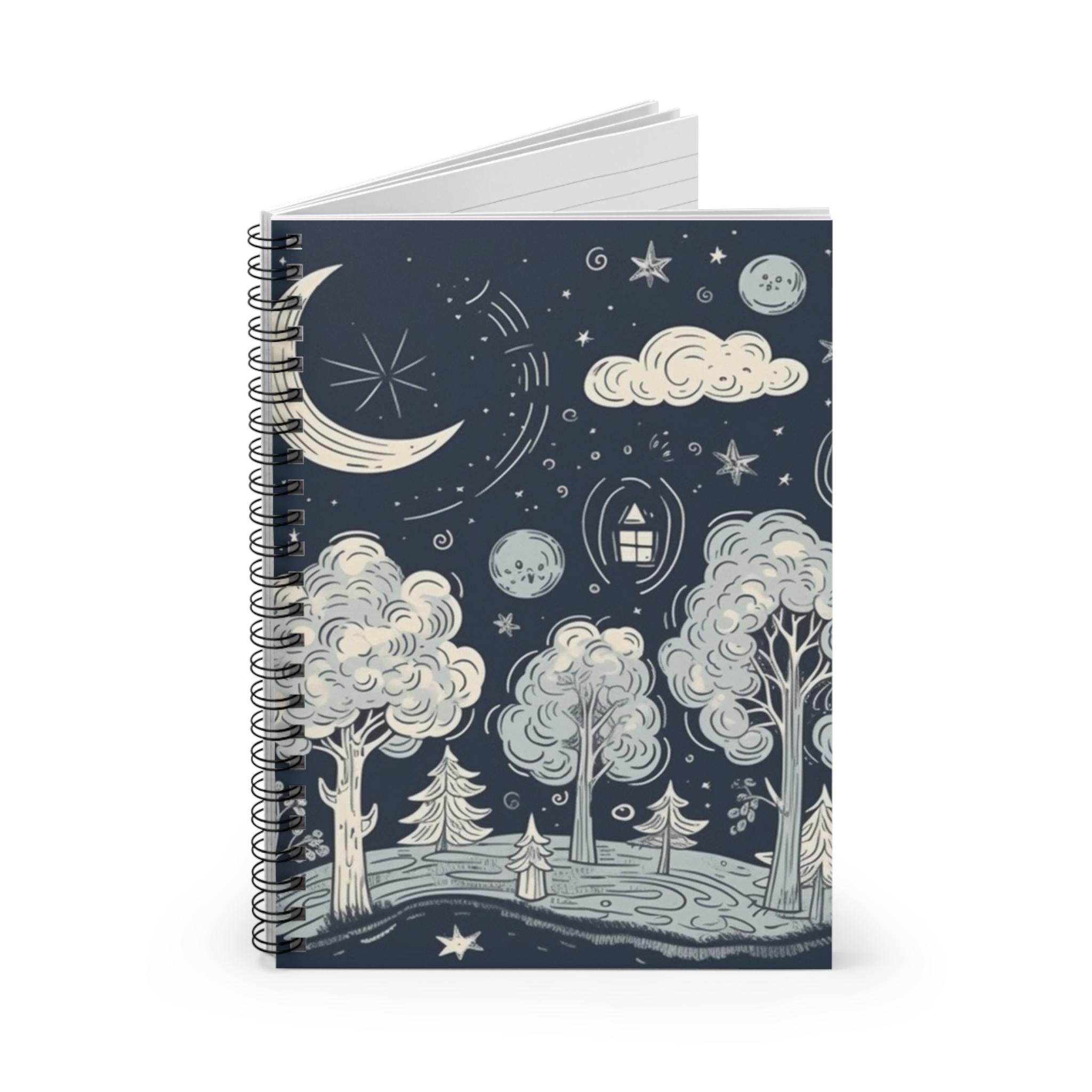 Cozy Night Sketches Spiral Notebook, Ruled Line Journal, Artistic ...