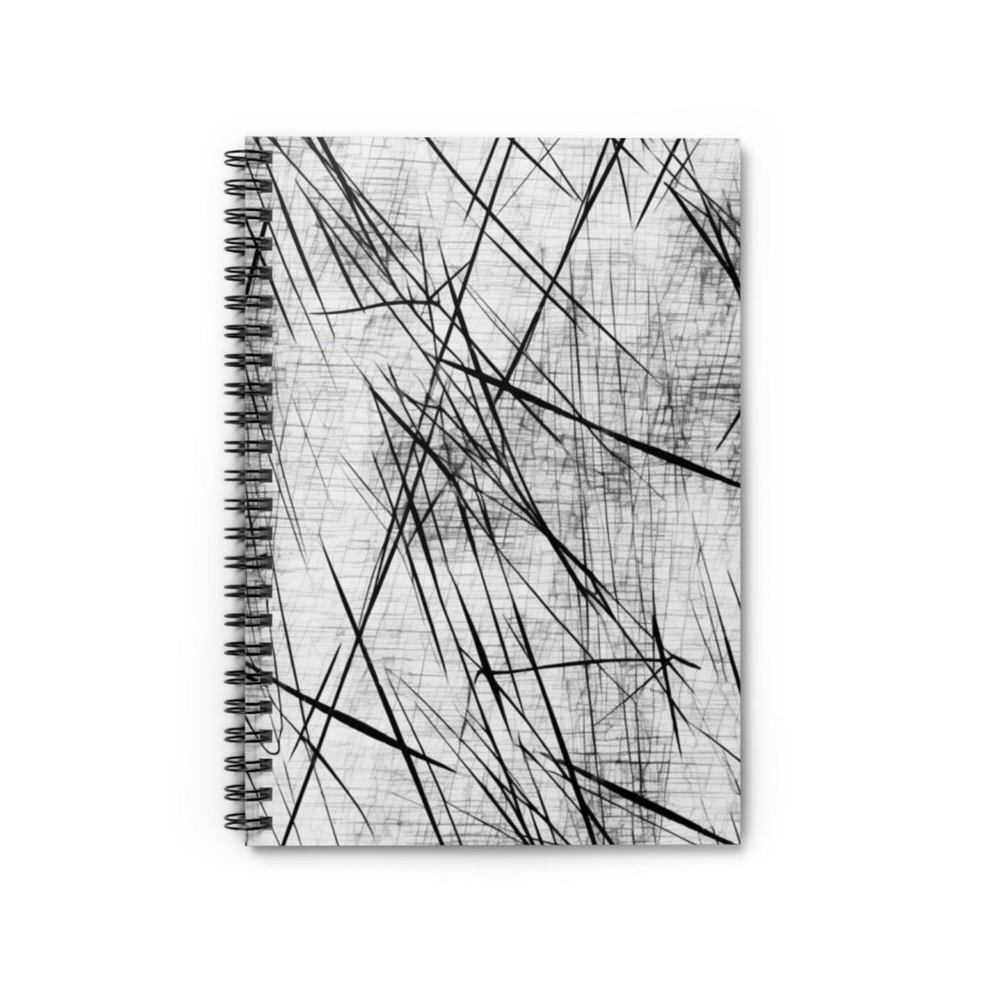 Sketchy Crosshatch Fade Spiral Notebook, Ruled Line Journal, Artistic ...
