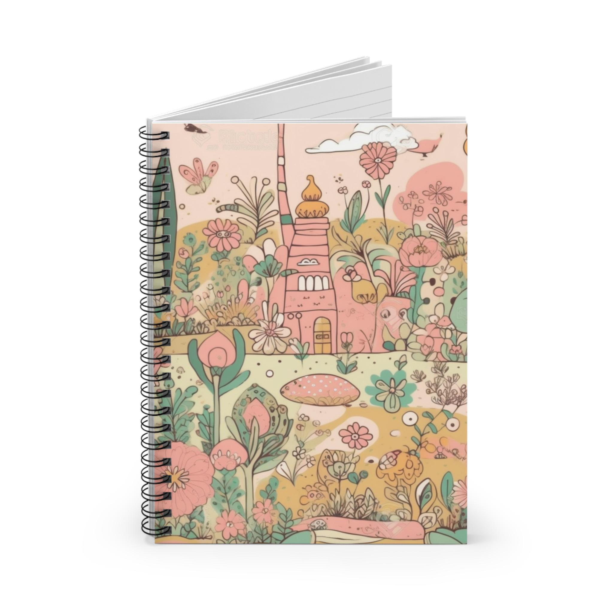 Kawaii Pastel Garden Spiral Notebook, Ruled Journal, Artistic ...