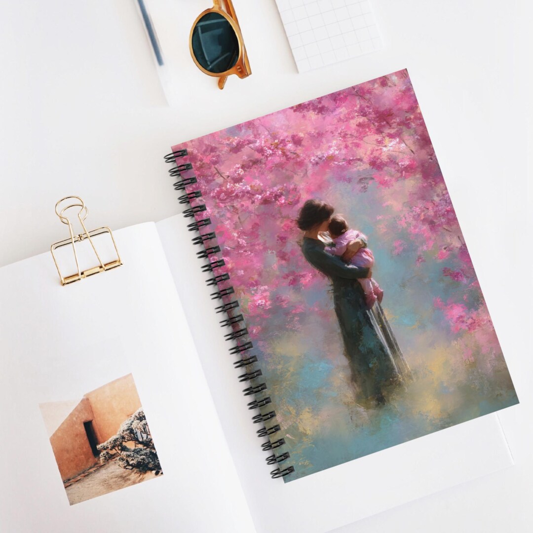 Notebook Embrace Cherry Blossom Embrace Spiral Notebook, Ruled Line Journal, Artistic ...