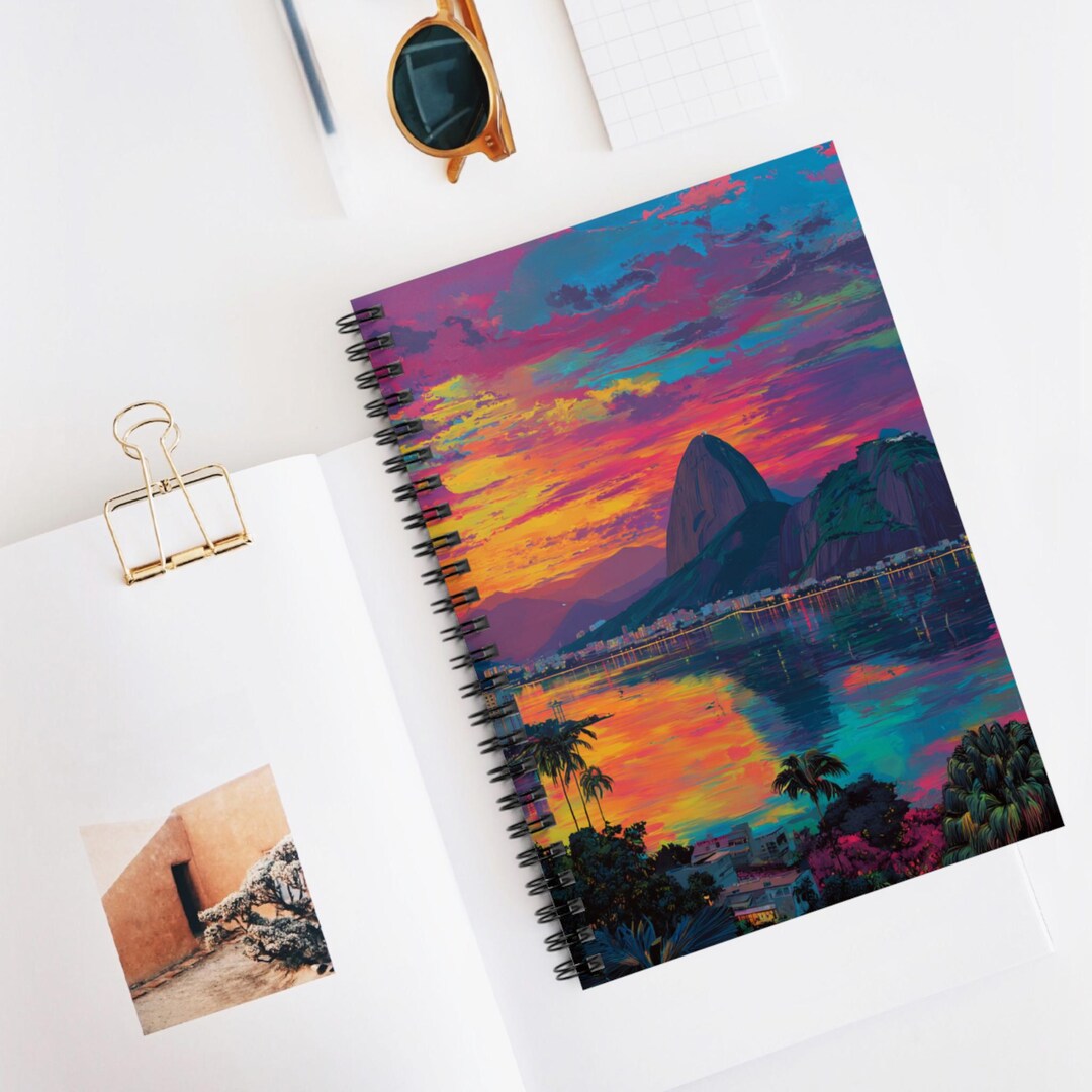 Rio Note Book Tropical Rio Glow Spiral Notebook, Ruled Line Journal, Artistic ...