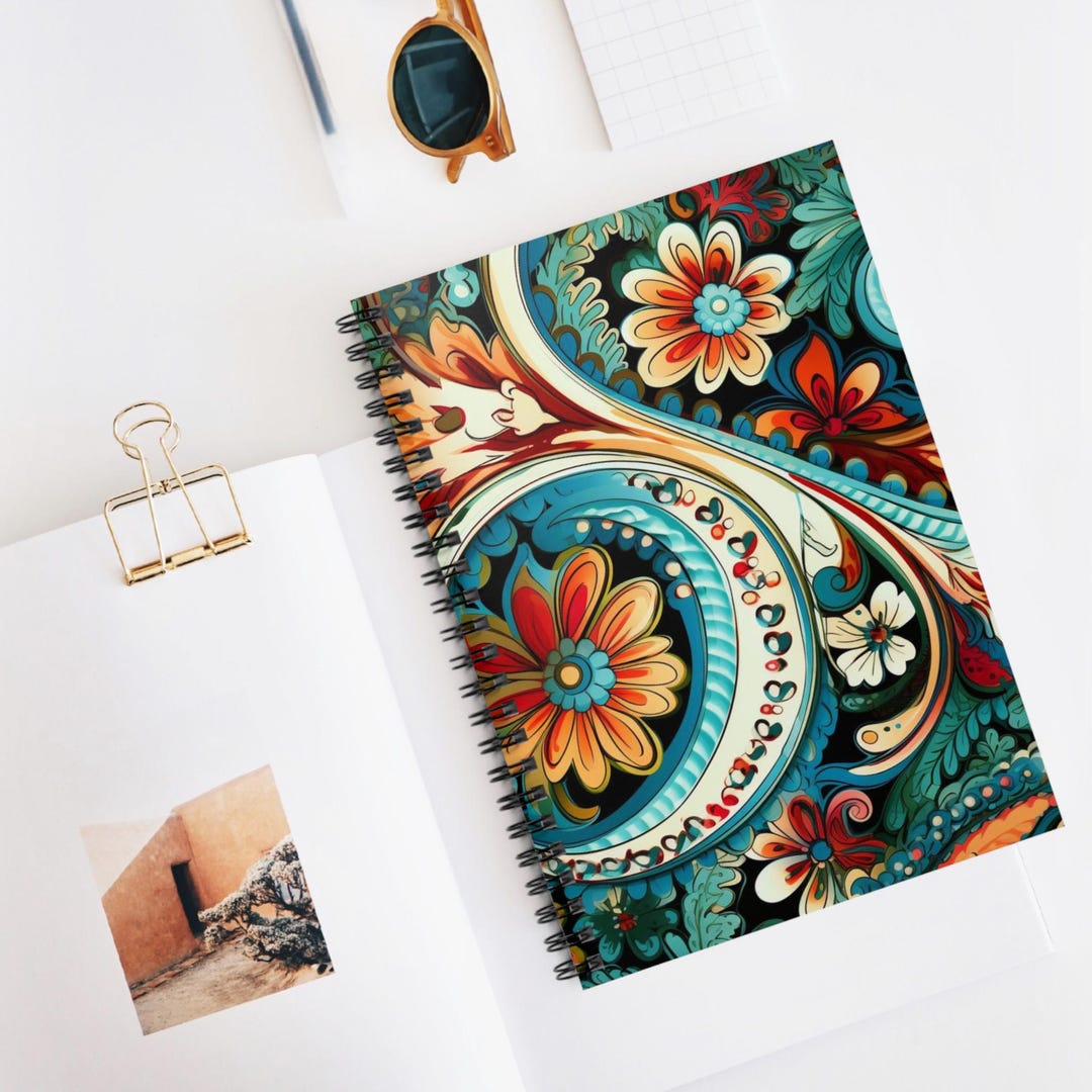 Paisley Patterns Spiral Notebook, Ruled Line Journal, Artistic ...