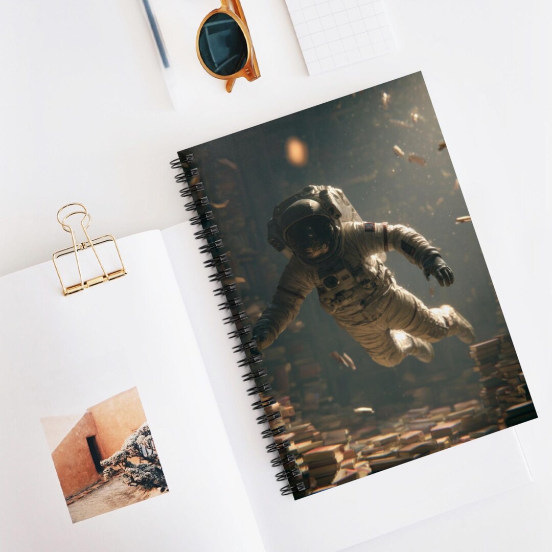 Zero-g Library Spiral Notebook, Ruled Line Journal, Artistic Sketchbook ...