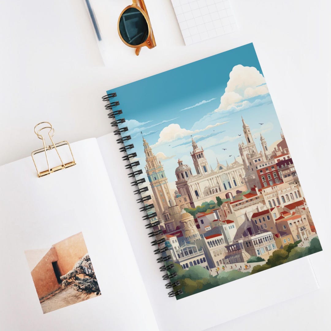 Spain Landmarks Spiral Notebook, Ruled Line Journal, Artistic ...