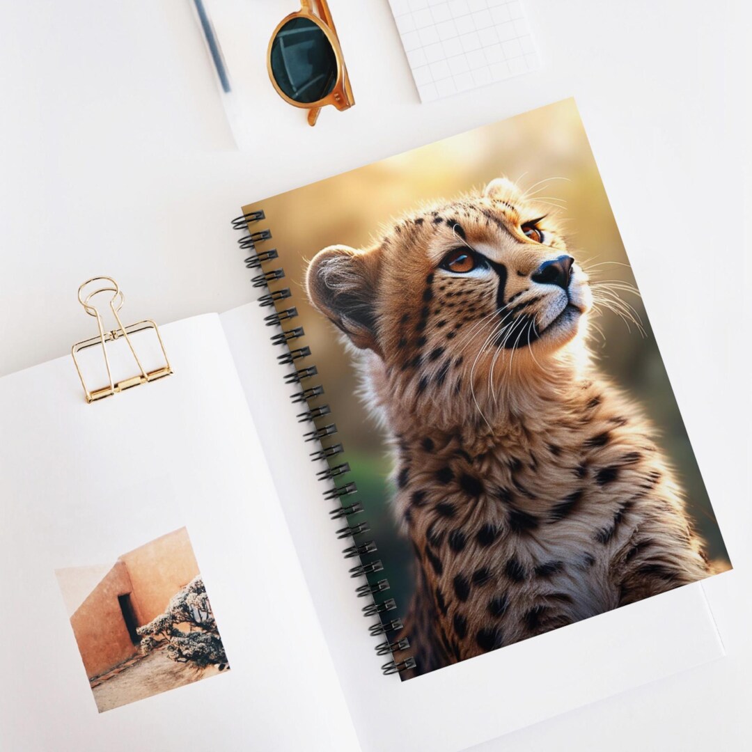 Cheetah Spiral Notebook, Ruled Line Journal, Artistic Sketchbook ...