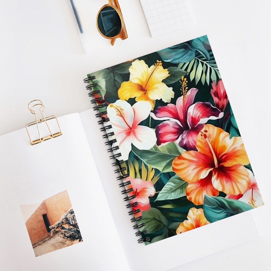 Hawaiian Island Print Spiral Notebook, Ruled Line Journal, Artistic ...