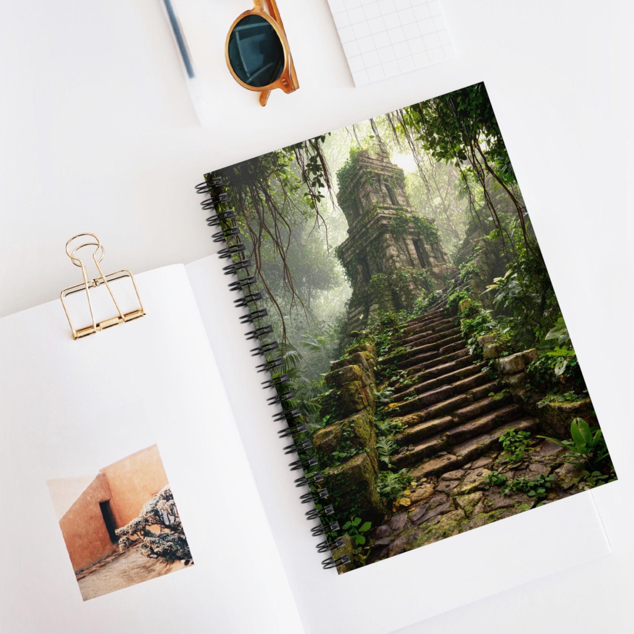 Jungle Temple Ascent Spiral Notebook, Ruled Line Journal, Artistic ...