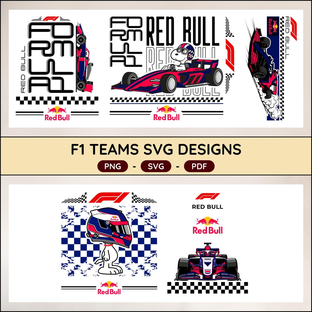 Red Bull F1 Racing Car SVG Bundle: Pdf, Png & Svg Files ( Digital ...