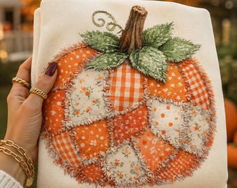 Patchwork Pumpkin PNG, Fall Pumpkin Sublimation Design, Quilted Fabric Pumpkin PNG, Autumn Floral Png, Floral Pumpkin Trending Sublimation