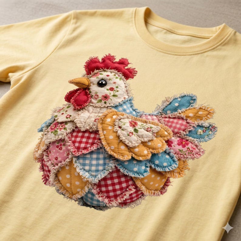 Patchwork Chicken Png, Grandmacore Hen Clipart, Trendy Easter Png ...