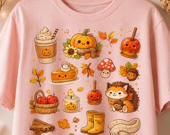 Cute Pumpkin Png, Pumpkin Graphics Tshirt Png, Fall Vibes, Autumn Clipart, Retro Cute Doodles, Kids, Girls Png, Pumpkin Season Png