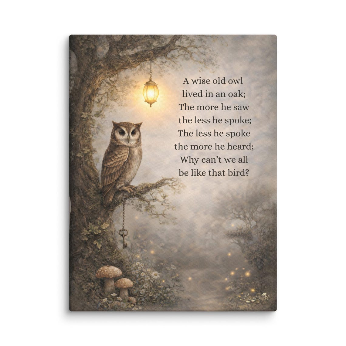 The Wise Old Owl | Woodland Quote Wall Art | Cottagecore Literary Decor ...