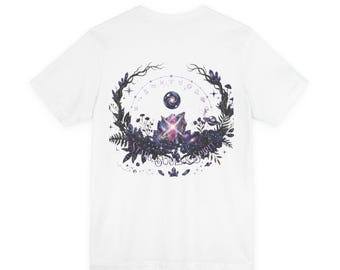 T-shirt Galaxie Cristal Céleste | T-shirt Lune Astrale Noire Étoiles
