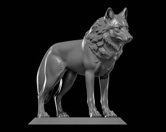 Wolf Figure STL File for 3D Printing