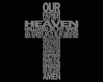 Christian Cross with the Lord's Prayer STL file for 3D Printing