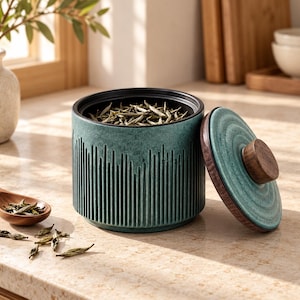 Small Ceramic Storage Jar with Lid,Decorative Tea Storage Jar, cofee Container, Kitchen Organizer, Candy Jar,sugar Storage,Portable Tea Box