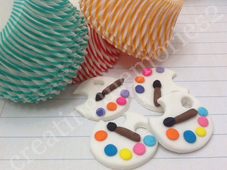 36 Edible PAINT PALETTE Cupcake TOPPERS for cookies or cake Etsy