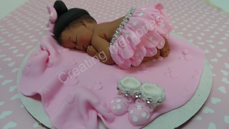 Fondant Baby Cake Topper Pink Tutu With A Little Bling Hand Etsy