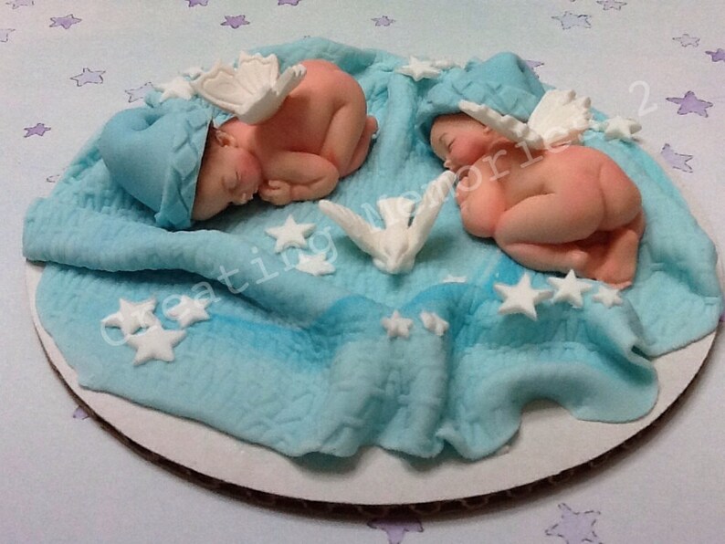 fondant twin angels baby