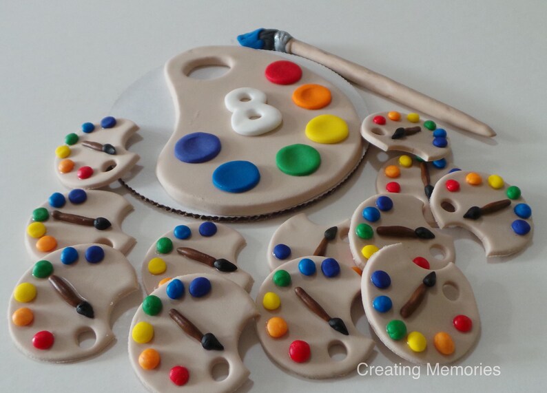 Edible PAINT PALETTE set for Cupcake cookies or cake Etsy