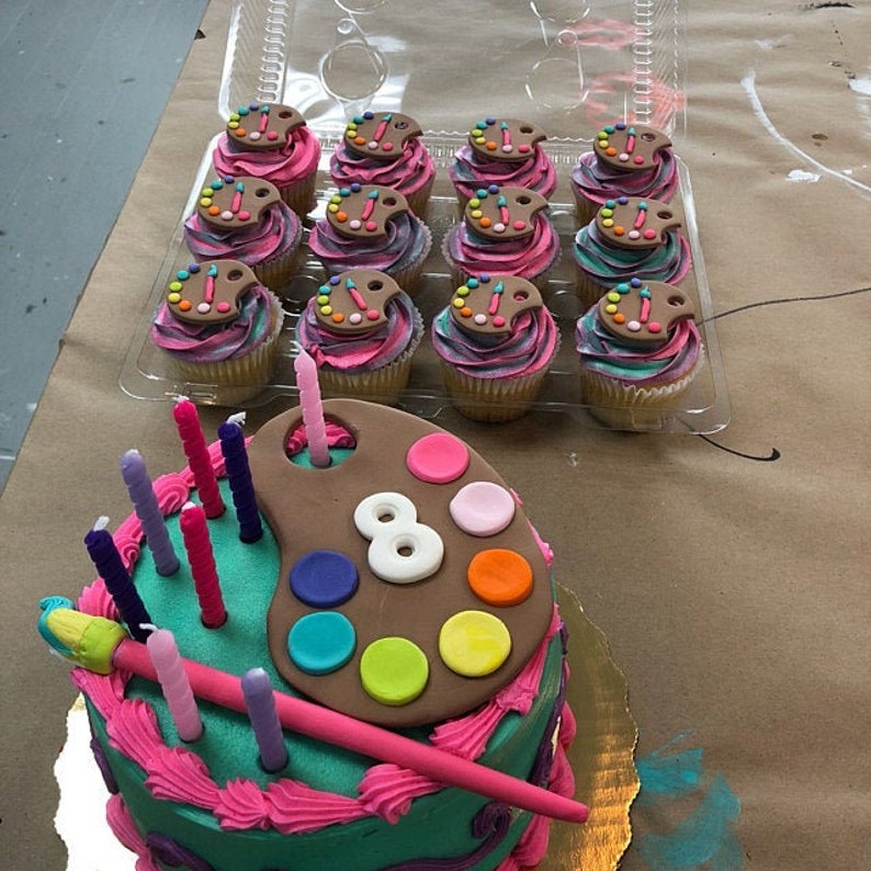 Edible PAINT PALETTE set for Cupcake cookies or cake Etsy