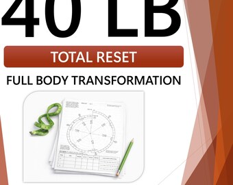 40 LB Weight Loss Transformation PDF – 25 Week Fat Loss System, Spiral Tracker & Macro Planner