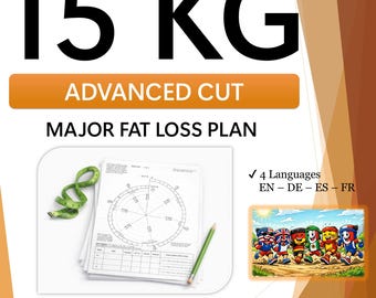 15kg Weight Loss Planner PDF – 15-19 Week Advanced Fat Loss Plan, Printable Spiral Chart & Calorie Deficit Worksheets